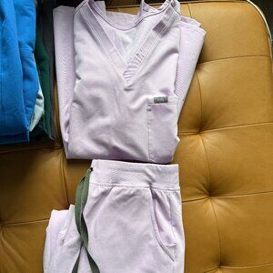 Womens FIgs Scrubs Lilac Pink